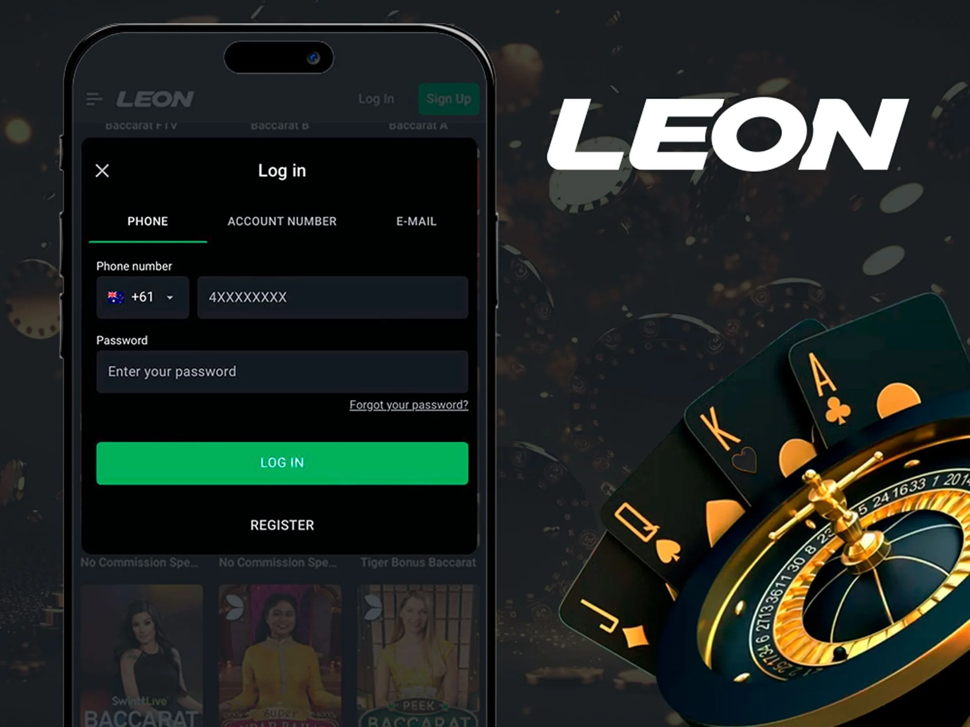 Register on the LeonBet app, make a deposit and try your luck at the casino.