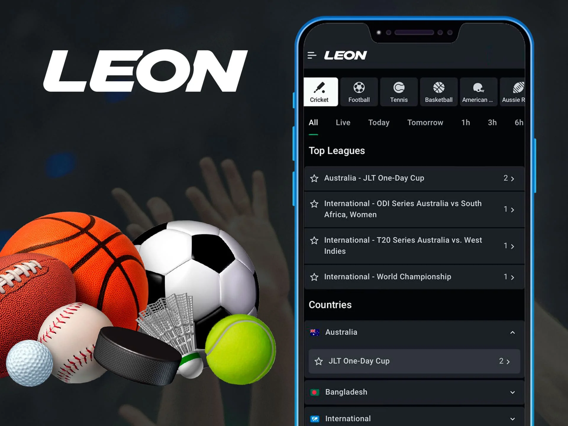 Download the LeonBet mobile app to bet on various sports and win.