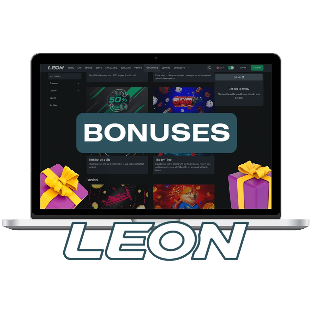 Attractive offers from Leonbet: bonuses, cashback, free bets and much more.