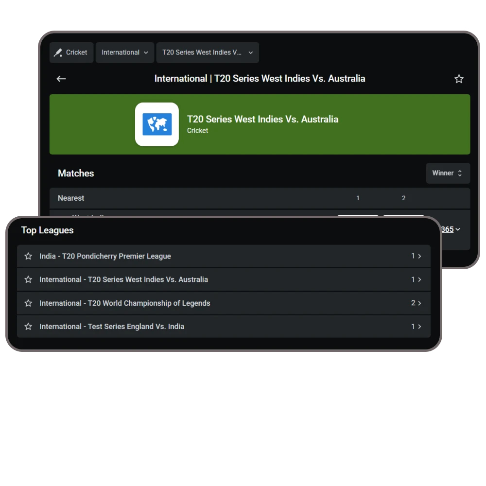 For cricket betting choose Leonbet.