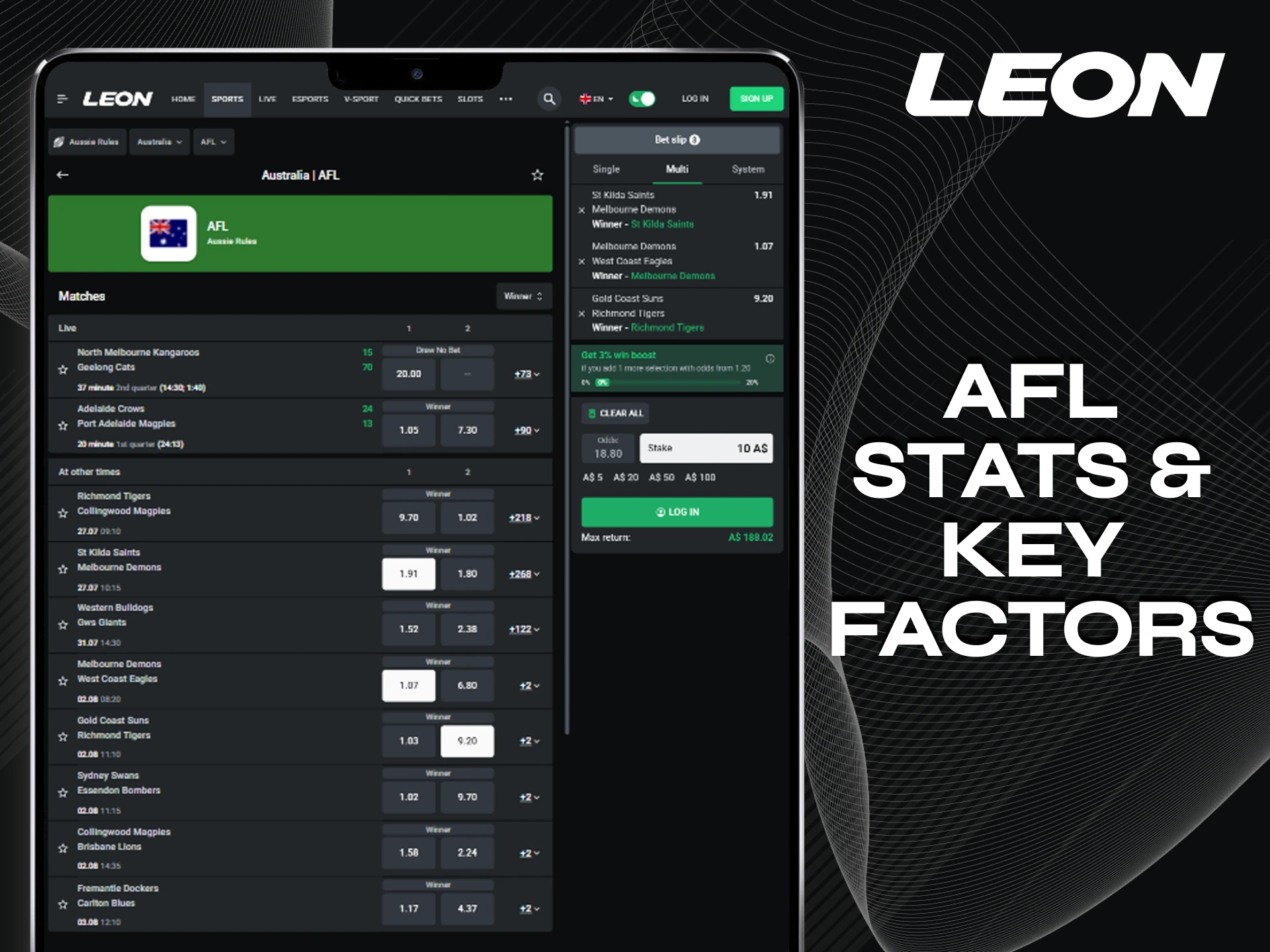 We will tell you what to do to increase your winnings in AFL bets from Leonbet.