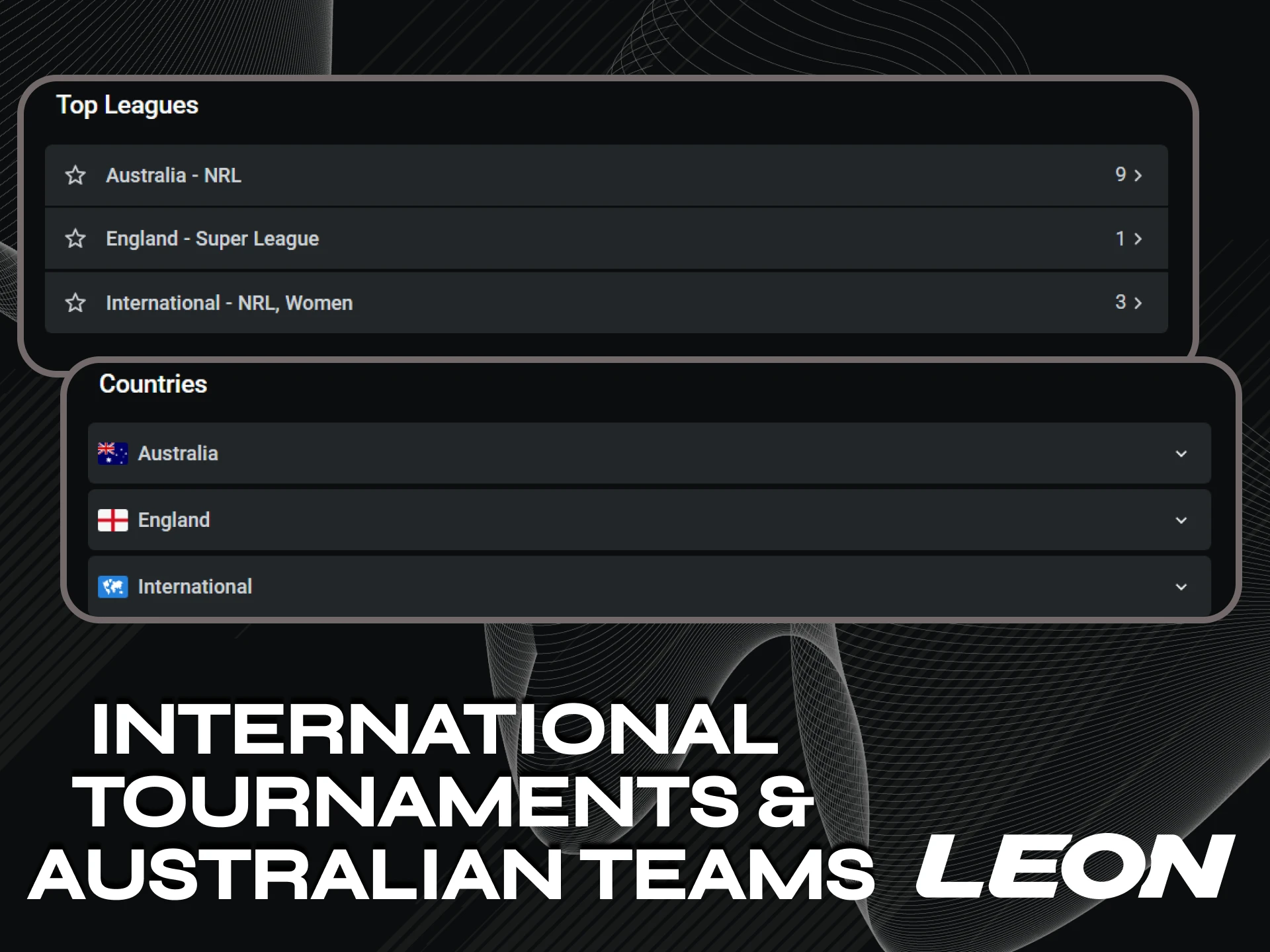 Visit the section with various football events on Leonbet.
