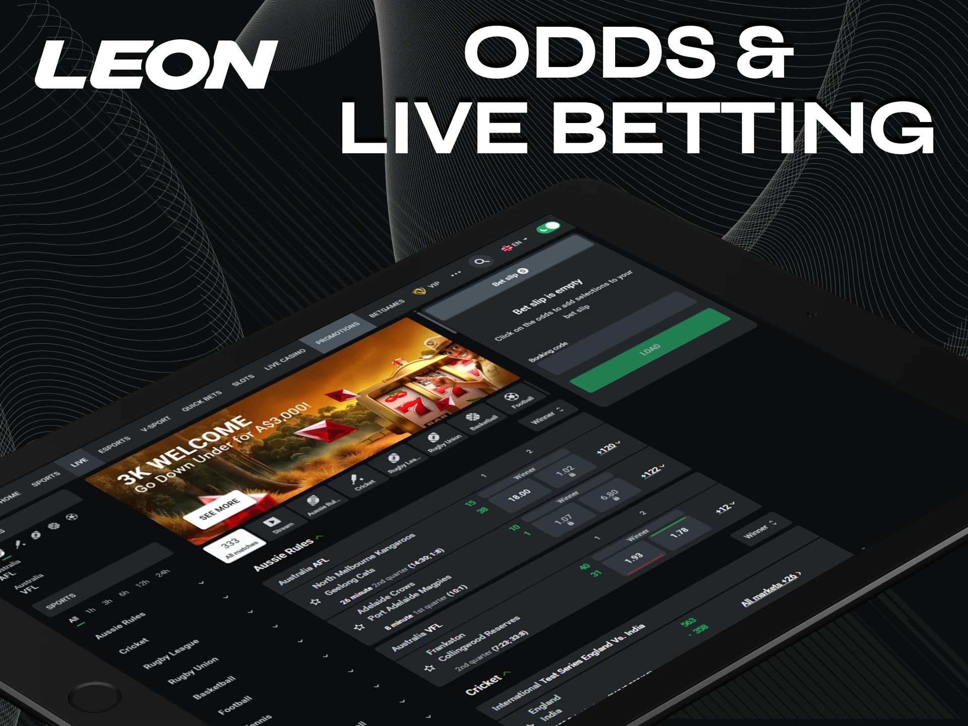 Explore the odds for live events on Leonbet.