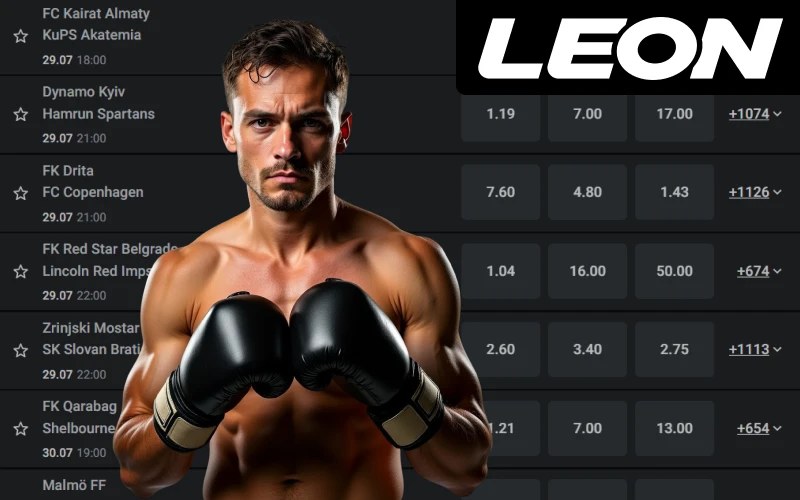 Place bets on boxing matches and enjoy the adrenaline of live fights at LeonBet.