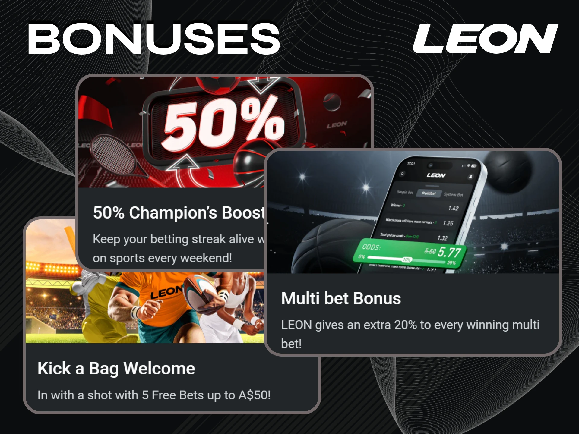 Get bonuses on the Leonbet website.
