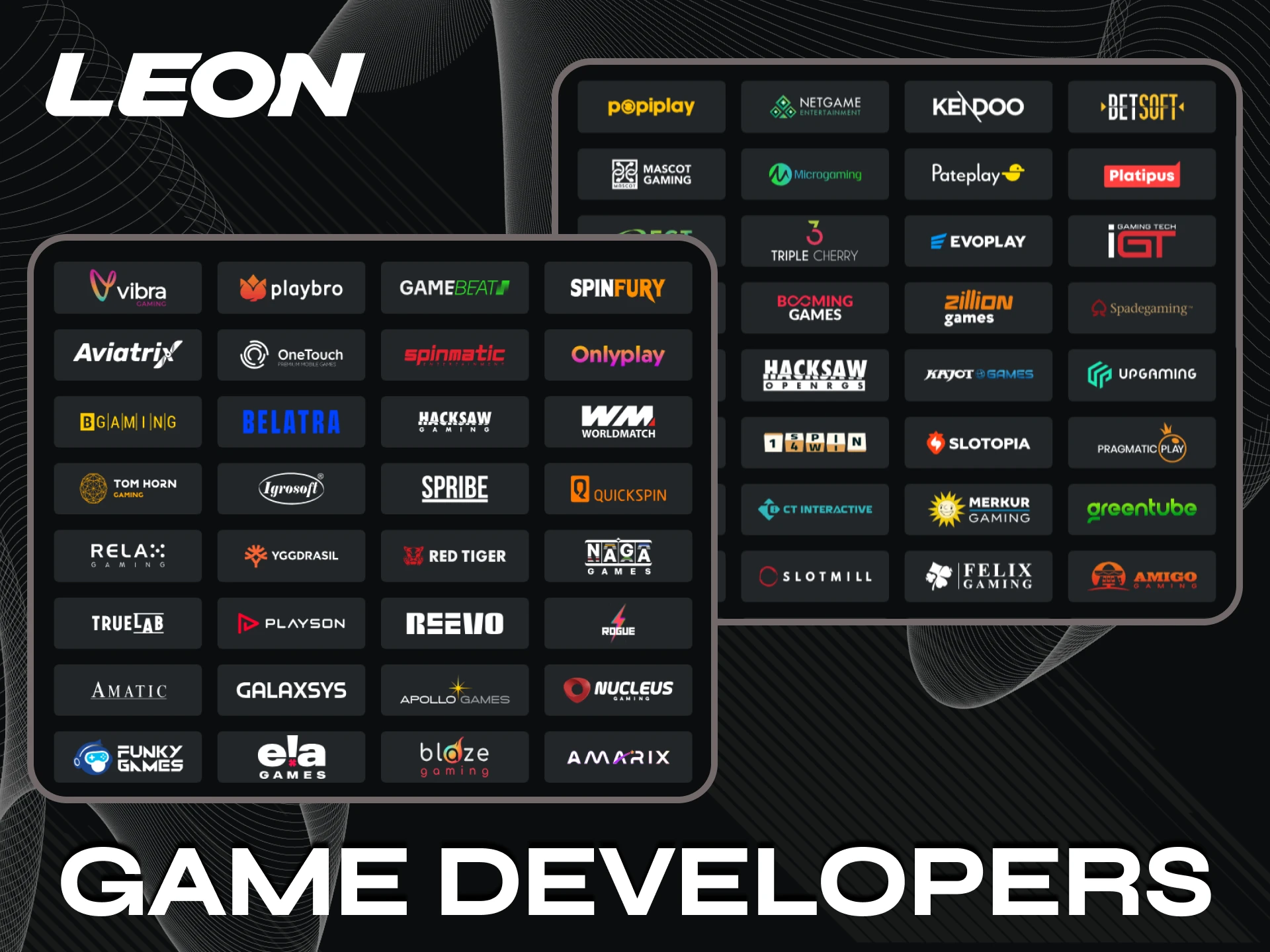 You will find many providers on the Leonbet website.