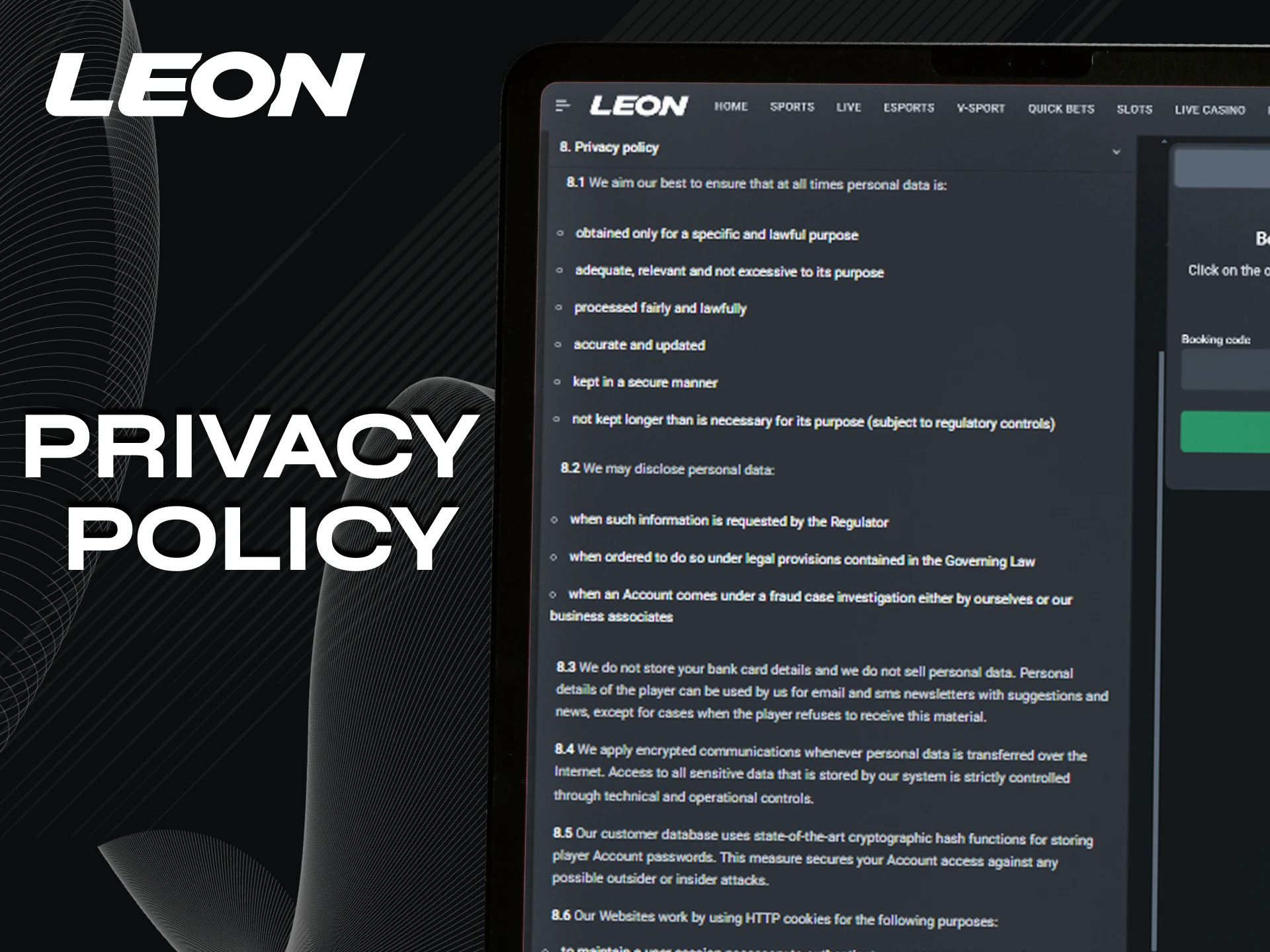 Please review the Leonbet website privacy policy.