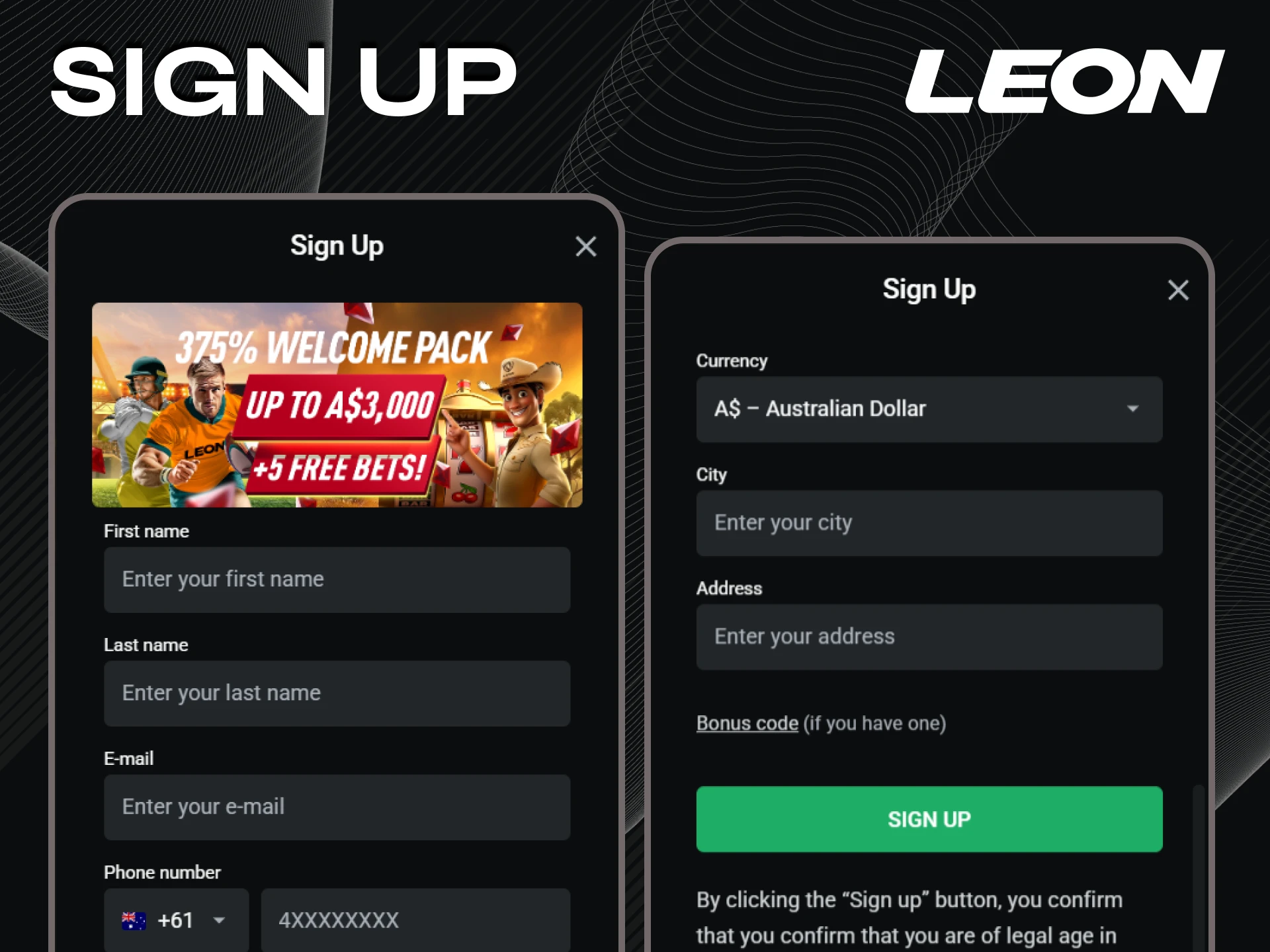 Be sure to register on Leonbet.